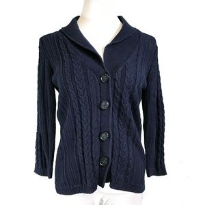 Eddie Bauer Navy Blue Size M Knit Sweater Top
